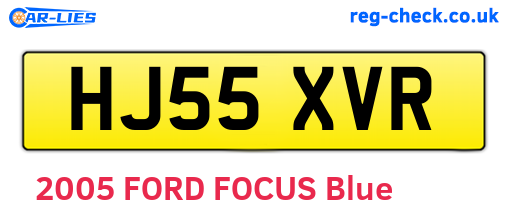 HJ55XVR are the vehicle registration plates.