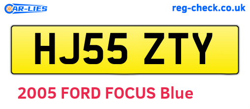 HJ55ZTY are the vehicle registration plates.