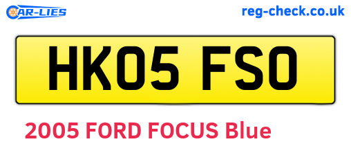 HK05FSO are the vehicle registration plates.