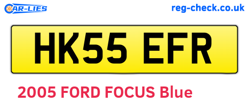 HK55EFR are the vehicle registration plates.