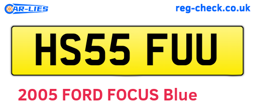 HS55FUU are the vehicle registration plates.