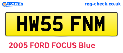 HW55FNM are the vehicle registration plates.