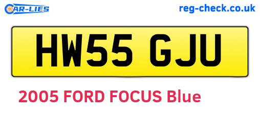 HW55GJU are the vehicle registration plates.