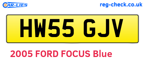 HW55GJV are the vehicle registration plates.