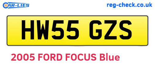 HW55GZS are the vehicle registration plates.