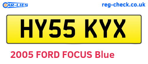 HY55KYX are the vehicle registration plates.