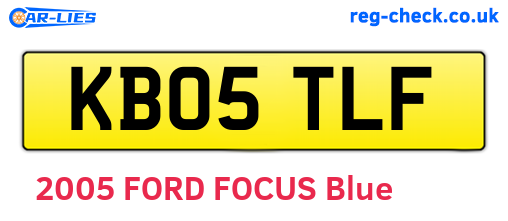 KB05TLF are the vehicle registration plates.