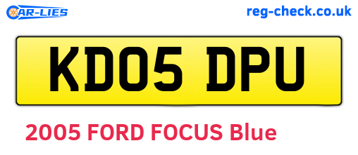 KD05DPU are the vehicle registration plates.