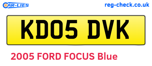 KD05DVK are the vehicle registration plates.