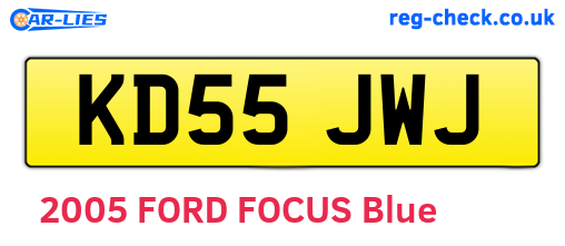 KD55JWJ are the vehicle registration plates.