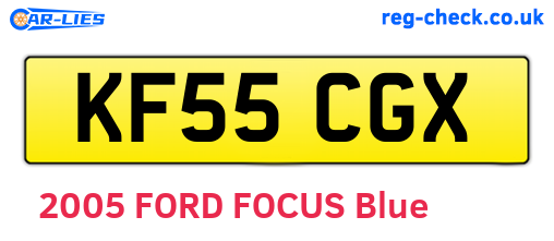 KF55CGX are the vehicle registration plates.