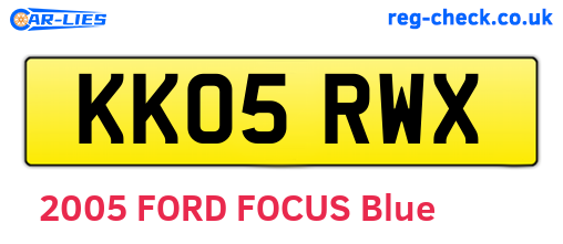 KK05RWX are the vehicle registration plates.