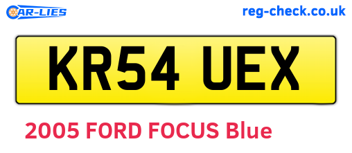 KR54UEX are the vehicle registration plates.