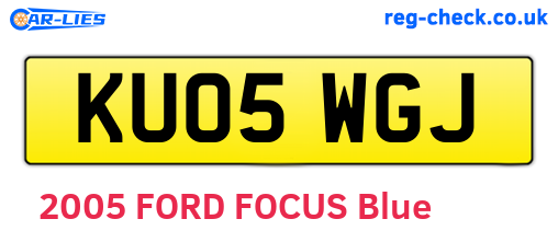 KU05WGJ are the vehicle registration plates.