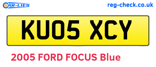 KU05XCY are the vehicle registration plates.