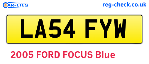 LA54FYW are the vehicle registration plates.
