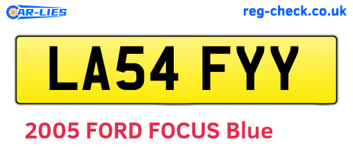 LA54FYY are the vehicle registration plates.