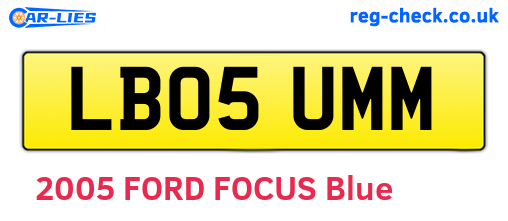 LB05UMM are the vehicle registration plates.