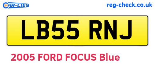 LB55RNJ are the vehicle registration plates.
