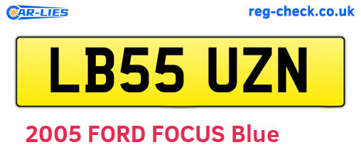 LB55UZN are the vehicle registration plates.
