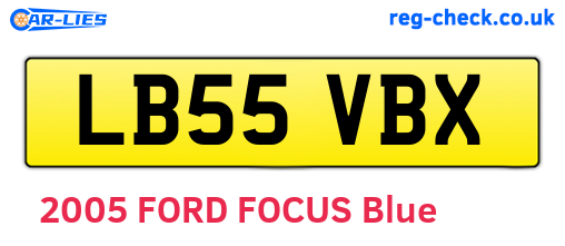 LB55VBX are the vehicle registration plates.