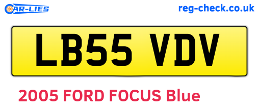 LB55VDV are the vehicle registration plates.