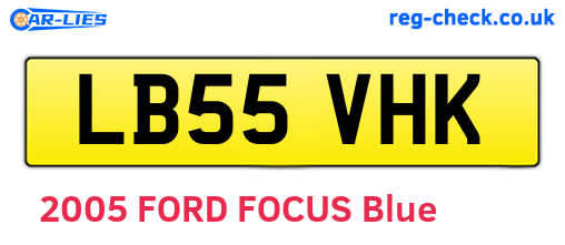 LB55VHK are the vehicle registration plates.