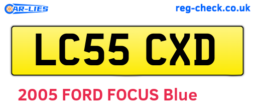 LC55CXD are the vehicle registration plates.