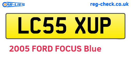 LC55XUP are the vehicle registration plates.