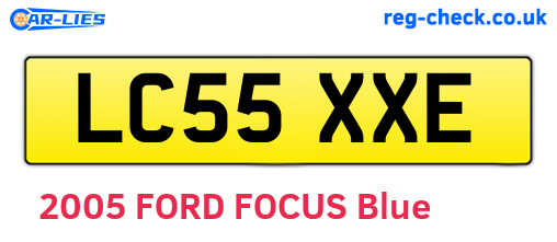 LC55XXE are the vehicle registration plates.
