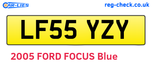 LF55YZY are the vehicle registration plates.