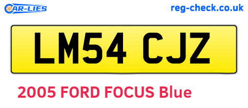 LM54CJZ are the vehicle registration plates.