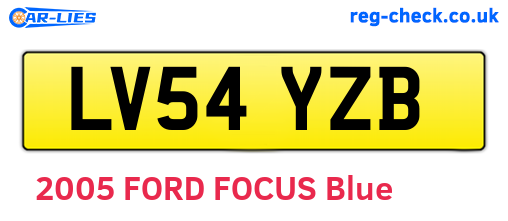 LV54YZB are the vehicle registration plates.