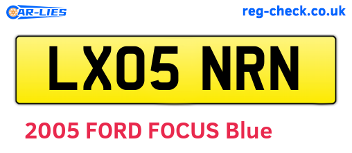 LX05NRN are the vehicle registration plates.