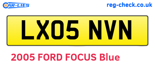 LX05NVN are the vehicle registration plates.