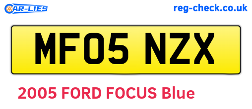 MF05NZX are the vehicle registration plates.