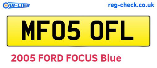 MF05OFL are the vehicle registration plates.