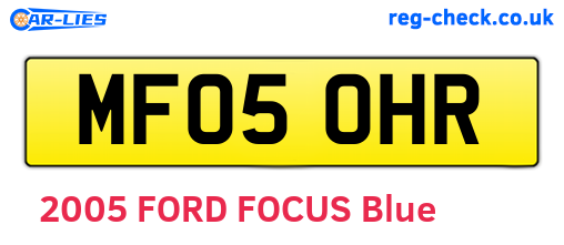 MF05OHR are the vehicle registration plates.
