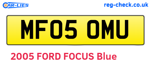 MF05OMU are the vehicle registration plates.