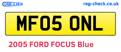 MF05ONL are the vehicle registration plates.