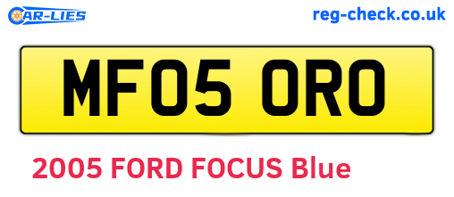 MF05ORO are the vehicle registration plates.