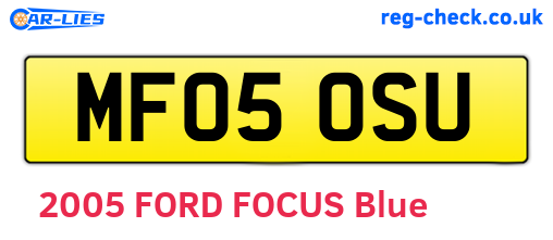 MF05OSU are the vehicle registration plates.