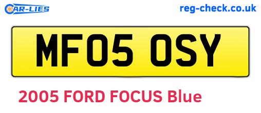 MF05OSY are the vehicle registration plates.