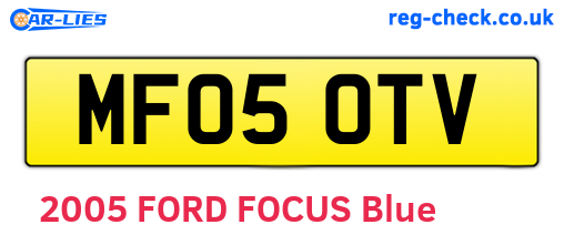 MF05OTV are the vehicle registration plates.