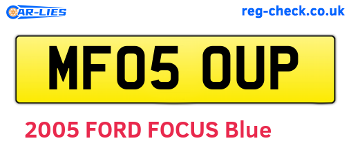 MF05OUP are the vehicle registration plates.