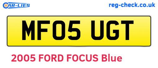 MF05UGT are the vehicle registration plates.
