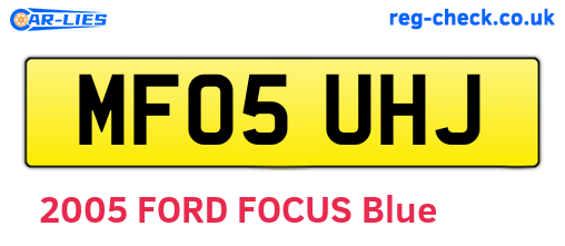 MF05UHJ are the vehicle registration plates.