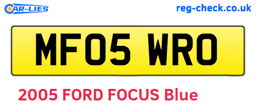 MF05WRO are the vehicle registration plates.
