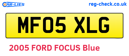 MF05XLG are the vehicle registration plates.