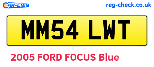 MM54LWT are the vehicle registration plates.